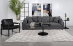 SASHA UPHOLSTERED ARMLESS CHAIR BARELY BLACK - Image 16