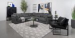 SASHA UPHOLSTERED ARMLESS CHAIR BARELY BLACK - Image 17