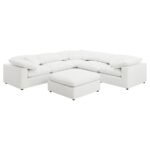 RALEIGH 6-PIECE BOUCLE UPHOLSTERED MODULAR SECTIONAL IVORY - Image 2