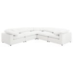 RALEIGH 5-PIECE BOUCLE UPHOLSTERED MODULAR SECTIONAL IVORY - Image 2