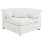 RALEIGH 6-PIECE BOUCLE UPHOLSTERED MODULAR SECTIONAL IVORY - Image 5