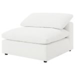 RALEIGH BOUCLE UPHOLSTERED ARMLESS CHAIR IVORY - Image 4