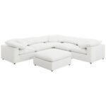 RALEIGH BOUCLE UPHOLSTERED ARMLESS CHAIR IVORY - Image 9