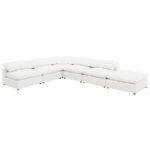 RALEIGH BOUCLE UPHOLSTERED ARMLESS CHAIR IVORY - Image 12