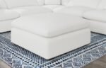 RALEIGH BOUCLE UPHOLSTERED OTTOMAN IVORY - Image 2