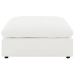 RALEIGH BOUCLE UPHOLSTERED OTTOMAN IVORY - Image 3