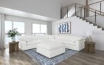 RALEIGH BOUCLE UPHOLSTERED OTTOMAN IVORY - Image 7