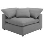 RALEIGH 6-PIECE BOUCLE UPHOLSTERED MODULAR SECTIONAL GREY - Image 4