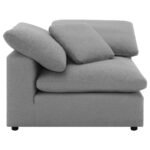 RALEIGH 5-PIECE BOUCLE UPHOLSTERED MODULAR SECTIONAL GREY - Image 7