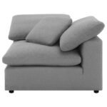 RALEIGH 5-PIECE BOUCLE UPHOLSTERED MODULAR SECTIONAL GREY - Image 9