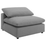 RALEIGH 6-PIECE BOUCLE UPHOLSTERED MODULAR SECTIONAL GREY - Image 4
