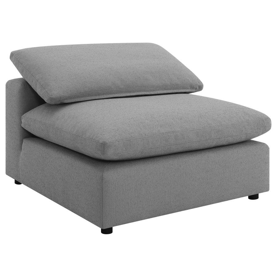 551754_02x900.jpg RALEIGH BOUCLE UPHOLSTERED ARMLESS CHAIR GREY - Image 1