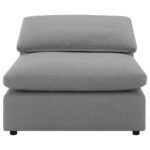 RALEIGH BOUCLE UPHOLSTERED ARMLESS CHAIR GREY - Image 3