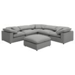 RALEIGH BOUCLE UPHOLSTERED ARMLESS CHAIR GREY - Image 9