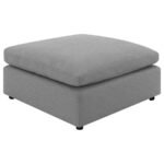 RALEIGH BOUCLE UPHOLSTERED OTTOMAN GREY