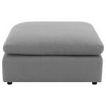 RALEIGH BOUCLE UPHOLSTERED OTTOMAN GREY - Image 3