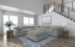 RALEIGH BOUCLE UPHOLSTERED OTTOMAN GREY - Image 6
