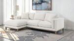GENEVA BOUCLE UPHOLSTERED SECTIONAL CHAISE SOFA SAND - Image 2