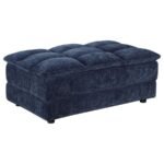 ATLANTIC CORDUROY UPHOLSTERED RECTANGULAR OTTOMAN BLUE