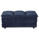ATLANTIC CORDUROY UPHOLSTERED RECTANGULAR OTTOMAN BLUE - Image 3