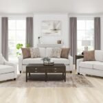 CHRISTINE 3-PIECE UPHOLSTERED SLOPED ARM SOFA SET BEIGE