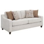 CHRISTINE 3-PIECE UPHOLSTERED SLOPED ARM SOFA SET BEIGE - Image 3