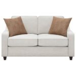 CHRISTINE 3-PIECE UPHOLSTERED SLOPED ARM SOFA SET BEIGE - Image 8