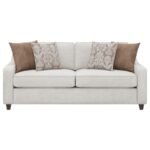 CHRISTINE UPHOLSTERED SLOPED ARM SOFA BEIGE - Image 3