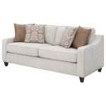 CHRISTINE UPHOLSTERED SLOPED ARM SOFA BEIGE - Image 4