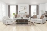 CHRISTINE UPHOLSTERED SLOPED ARM SOFA BEIGE - Image 13