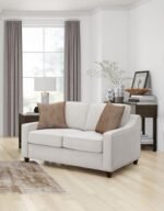 CHRISTINE UPHOLSTERED SLOPED ARM LOVESEAT BEIGE - Image 2