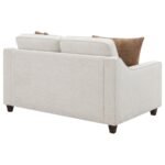 CHRISTINE UPHOLSTERED SLOPED ARM LOVESEAT BEIGE - Image 7