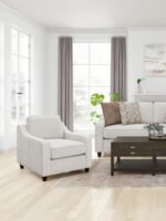 CHRISTINE UPHOLSTERED SLOPED ARM ACCENT CHAIR BEIGE - Image 2