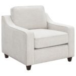CHRISTINE UPHOLSTERED SLOPED ARM ACCENT CHAIR BEIGE