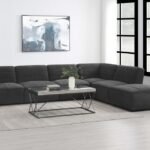 SUNNY 6-PIECE UPHOLSTERED MODULAR SECTIONAL SOFA CHARCOAL