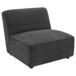 SUNNY UPHOLSTERED ARMLESS CHAIR DARK CHARCOAL