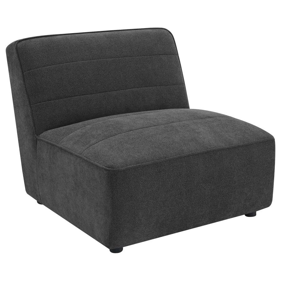 552081_02x900.jpg SUNNY UPHOLSTERED ARMLESS CHAIR DARK CHARCOAL - Image 1