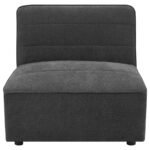 SUNNY UPHOLSTERED ARMLESS CHAIR DARK CHARCOAL - Image 3