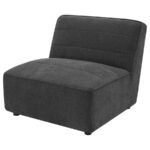 SUNNY UPHOLSTERED ARMLESS CHAIR DARK CHARCOAL - Image 4