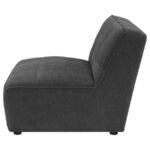 SUNNY UPHOLSTERED ARMLESS CHAIR DARK CHARCOAL - Image 5