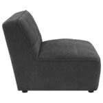 SUNNY UPHOLSTERED ARMLESS CHAIR DARK CHARCOAL - Image 8