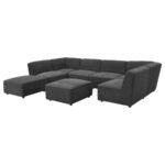 SUNNY UPHOLSTERED ARMLESS CHAIR DARK CHARCOAL - Image 17