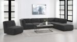 SUNNY UPHOLSTERED ARMLESS CHAIR DARK CHARCOAL - Image 18