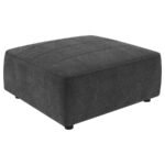 SUNNY SQUARE UPHOLSTERED OTTOMAN DARK CHARCOAL