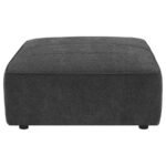SUNNY SQUARE UPHOLSTERED OTTOMAN DARK CHARCOAL - Image 3
