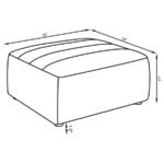 SUNNY SQUARE UPHOLSTERED OTTOMAN DARK CHARCOAL - Image 5
