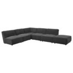 SUNNY SQUARE UPHOLSTERED OTTOMAN DARK CHARCOAL - Image 8