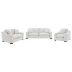 ASHLYN 3-PIECE UPHOLSTERED TRACK ARM SOFA SET SAND