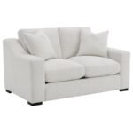 ASHLYN FABRIC UPHOLSTERED TRACK ARM LOVESEAT SAND