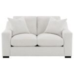 ASHLYN FABRIC UPHOLSTERED TRACK ARM LOVESEAT SAND - Image 3
